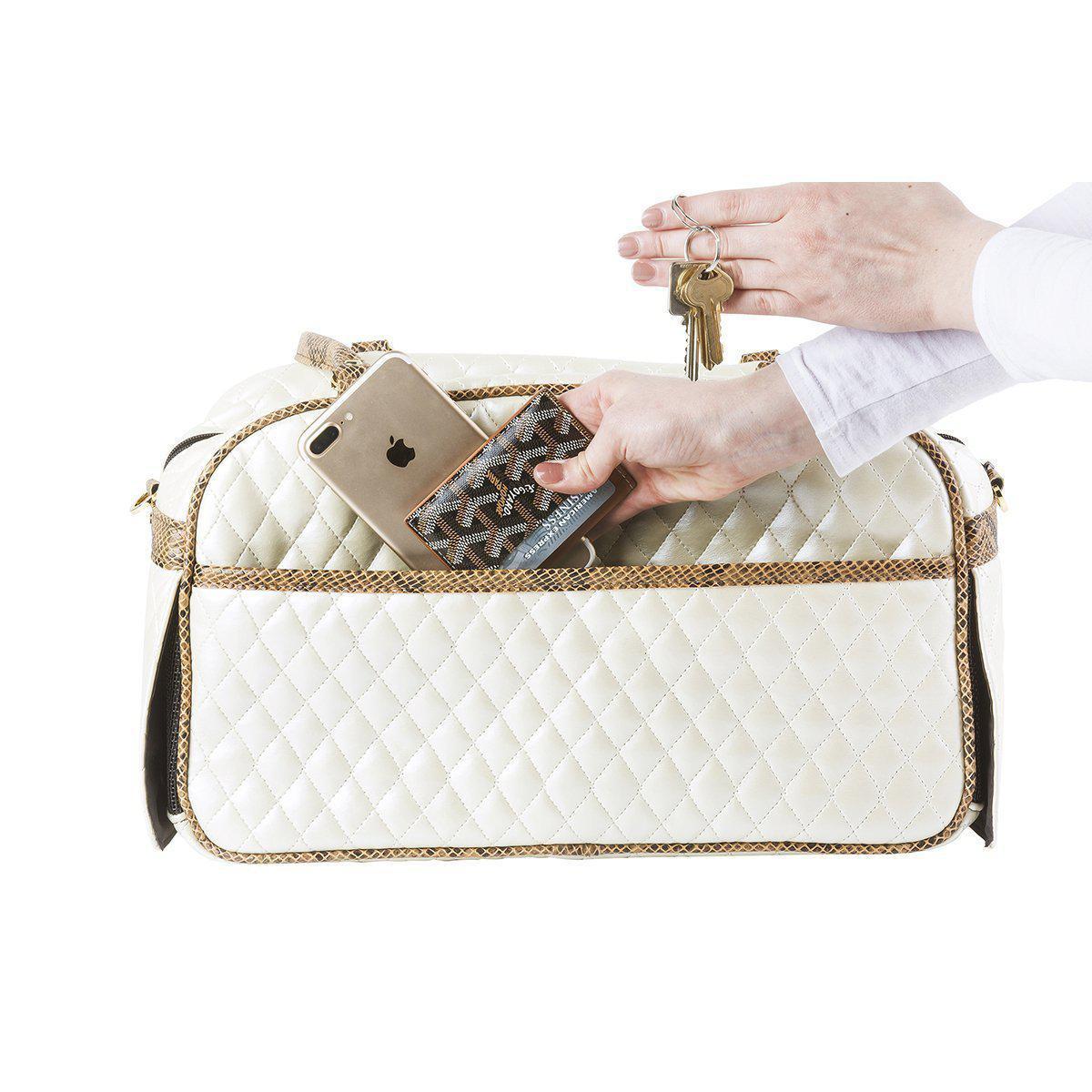 Petote Marlee Dog Carrier Ivory Quilted
