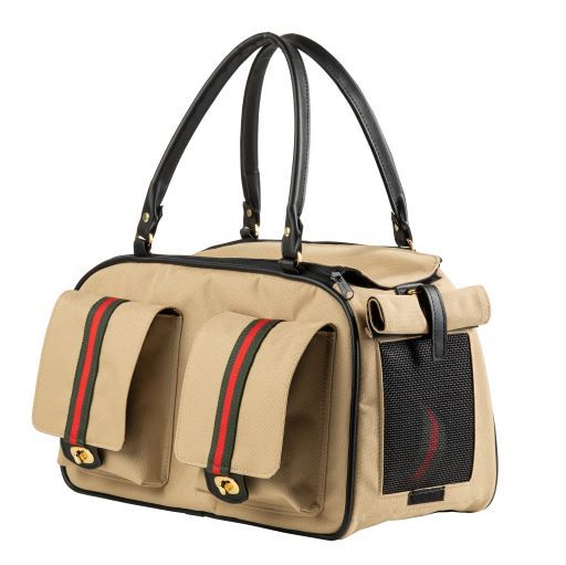 Petote Marlee 2 Dog Carrier Khaki Stripe