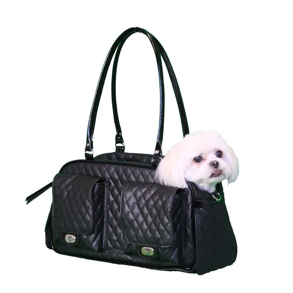 Petote Marlee Dog Carrier Black Quilted
