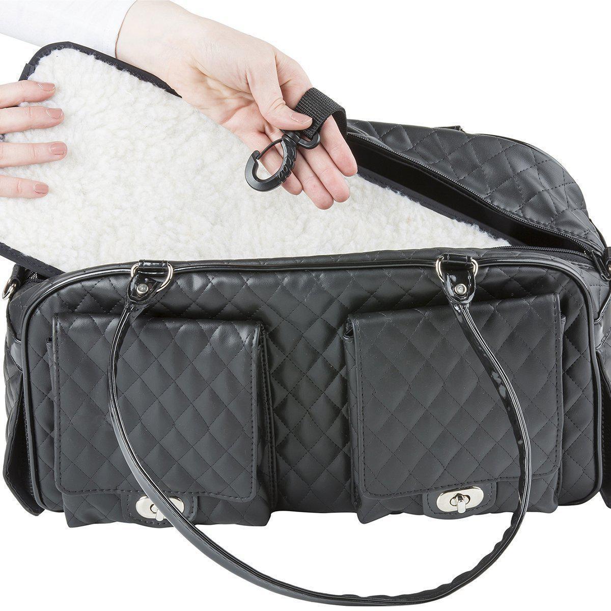 Petote Marlee Dog Carrier Black Quilted