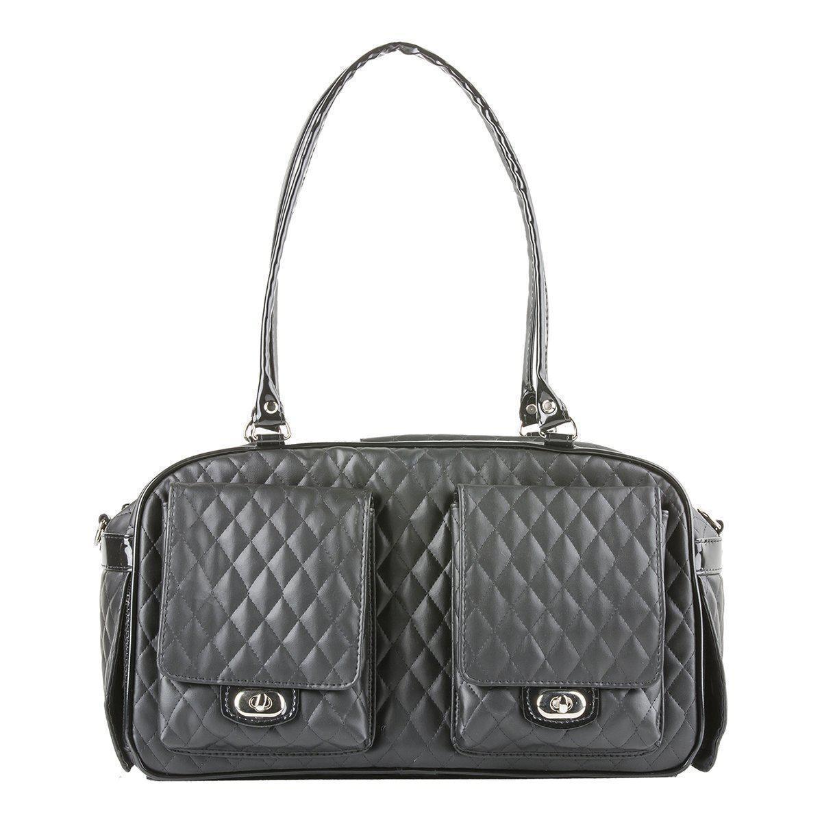Petote Marlee Dog Carrier Black Quilted