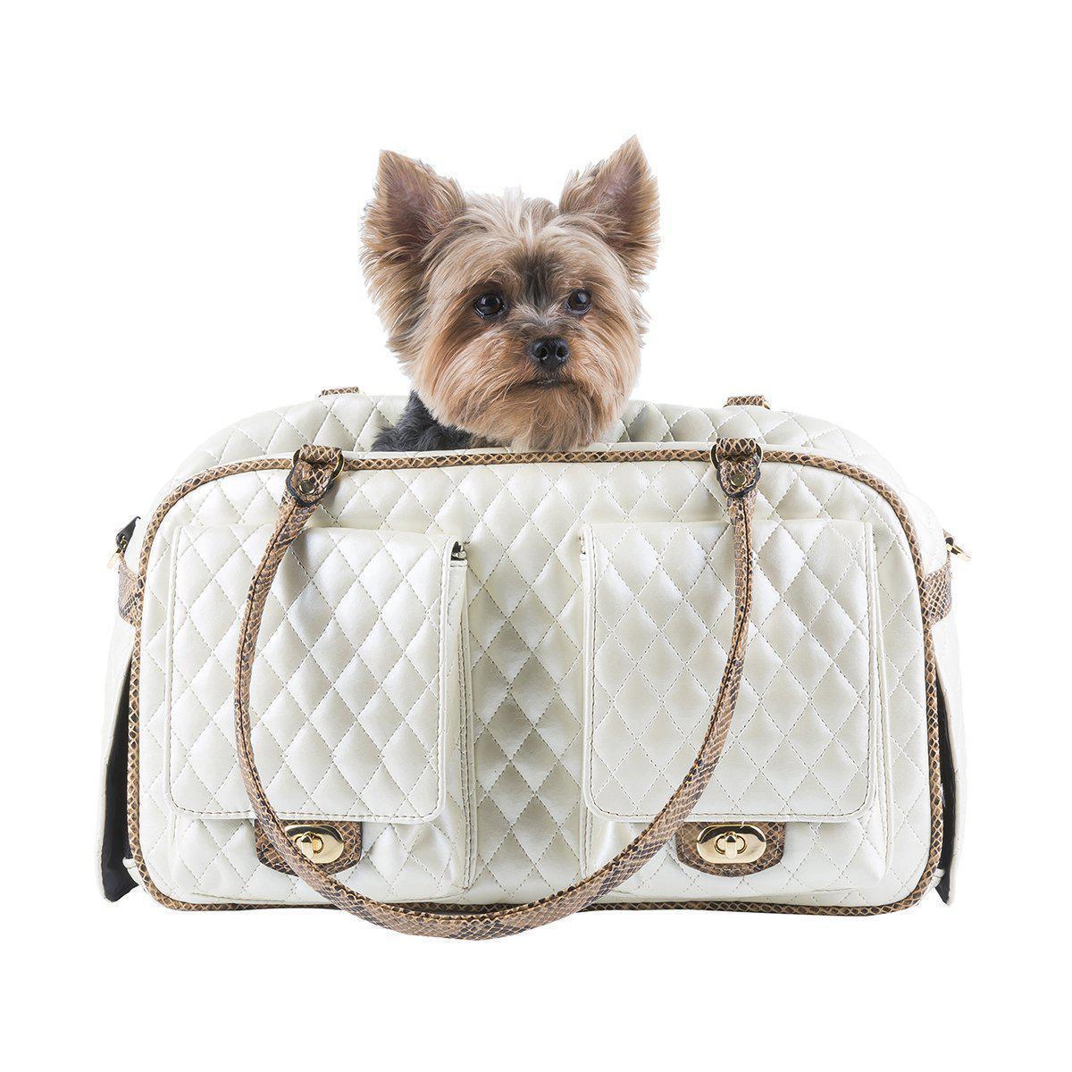 Petote Marlee Dog Carrier Ivory Quilted