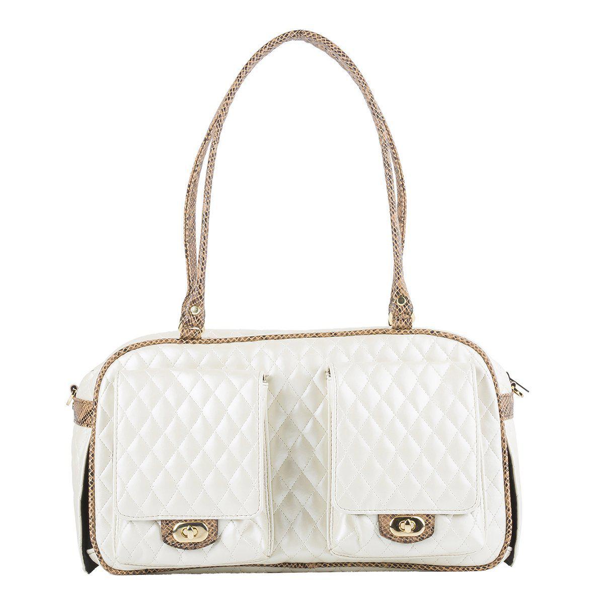 Petote Marlee Dog Carrier Ivory Quilted