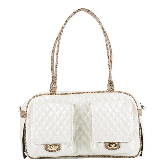 Petote Marlee Dog Carrier Ivory Quilted