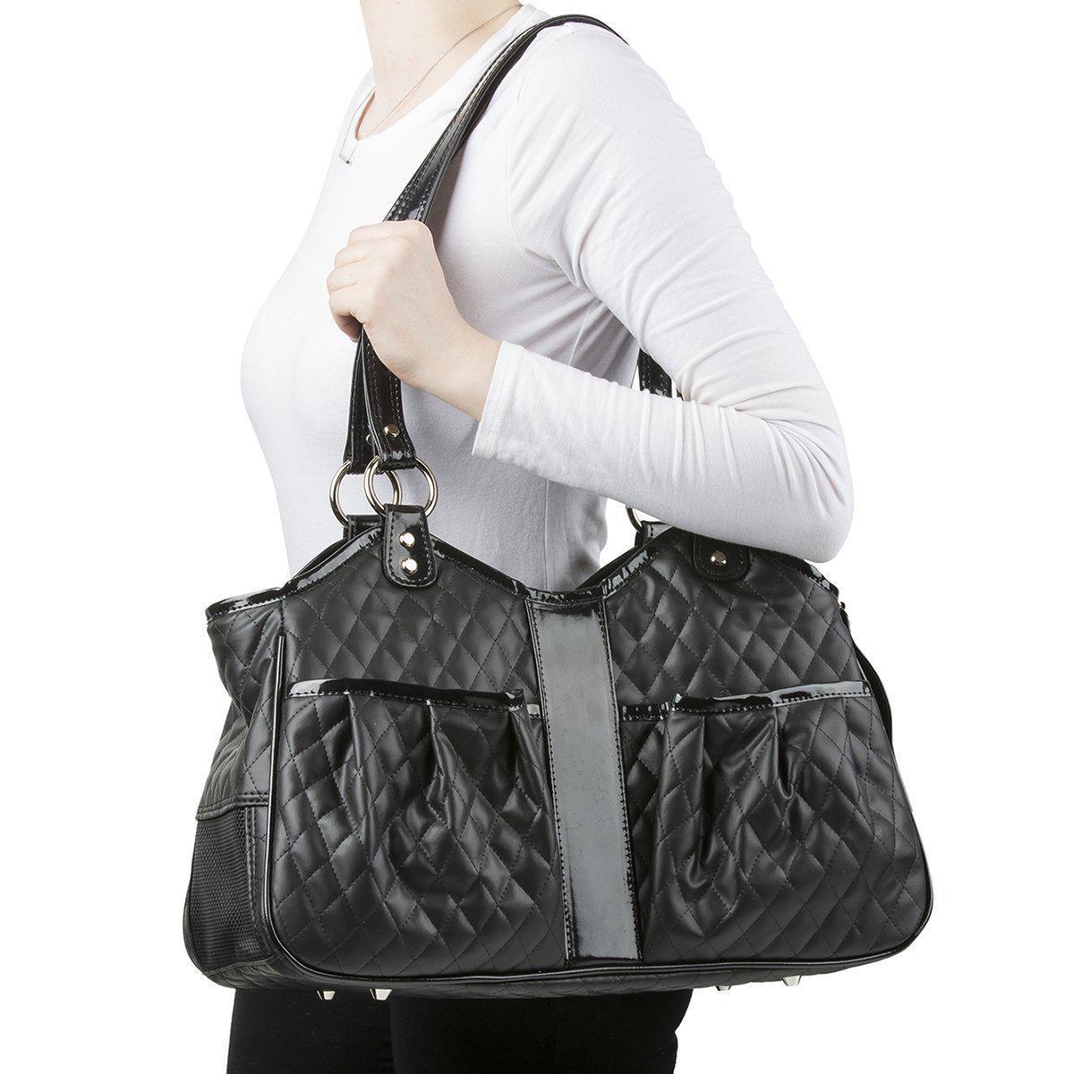 Petote Metro Dog Carrier Black Quilted